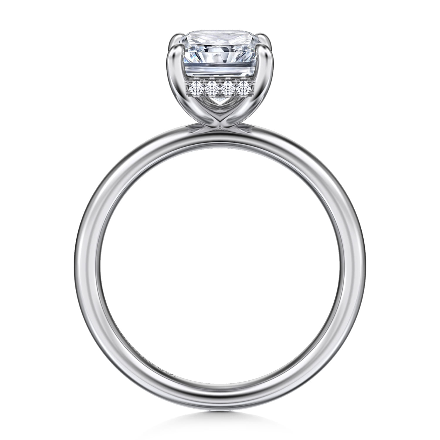 Peace - 14K White Gold Radiant Diamond and Engagement Ring - 0.07 ct - Shot 2