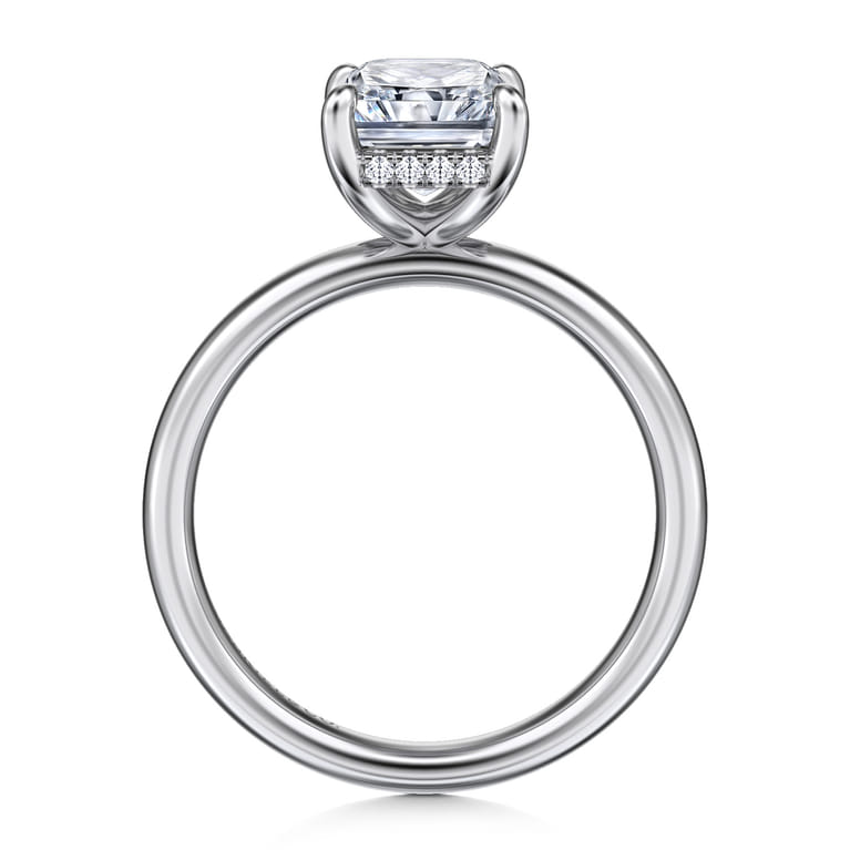 Peace - 14K White Gold Radiant Diamond and Engagement Ring - 0.07 ct - Shot 2