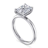 Peace - 14K White Gold Radiant Diamond and Engagement Ring - 0.07 ct