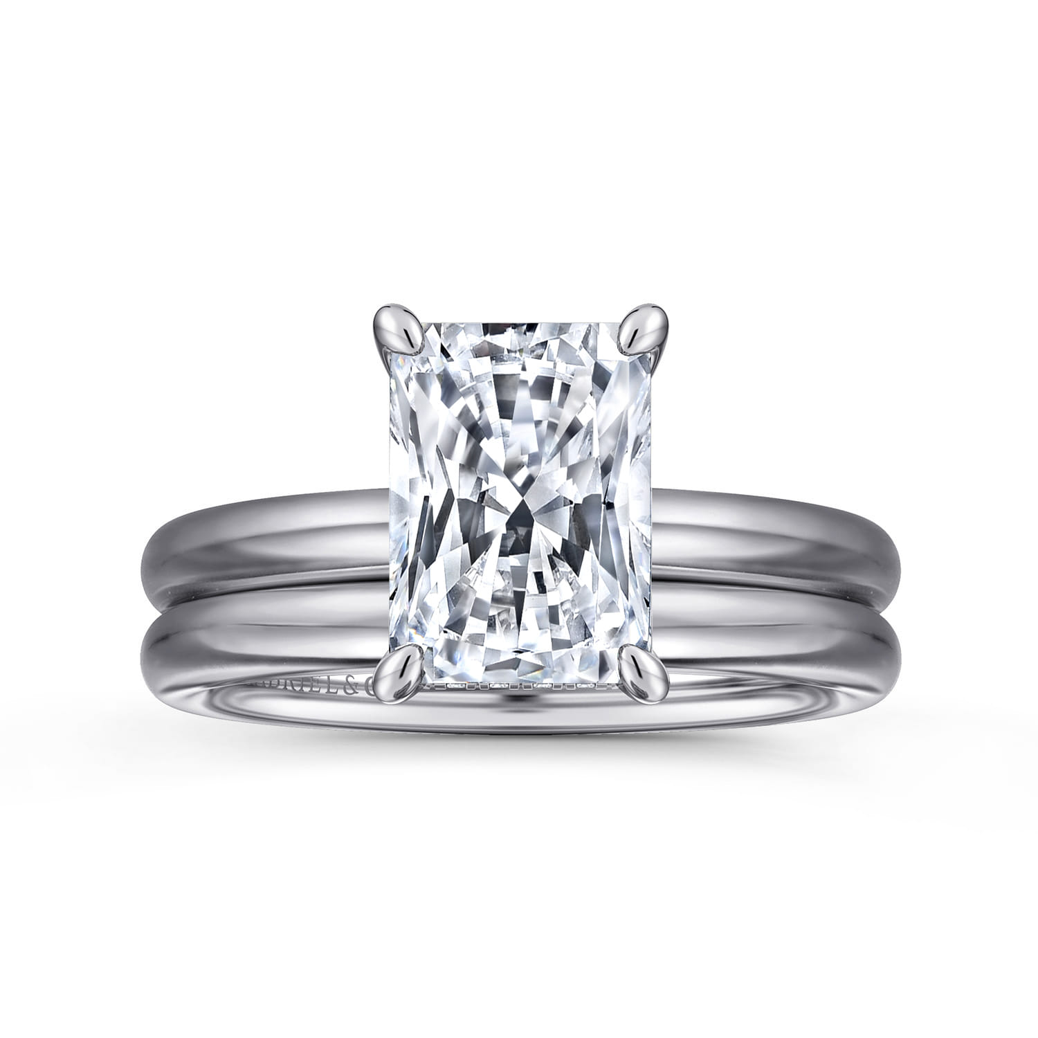 Peace - 14K White Gold Radiant Diamond and Engagement Ring - 0.07 ct - Shot 4