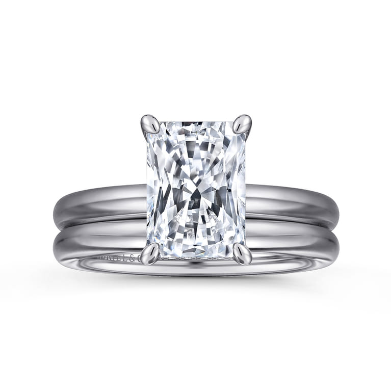 Peace - 14K White Gold Radiant Diamond and Engagement Ring - 0.07 ct - Shot 4