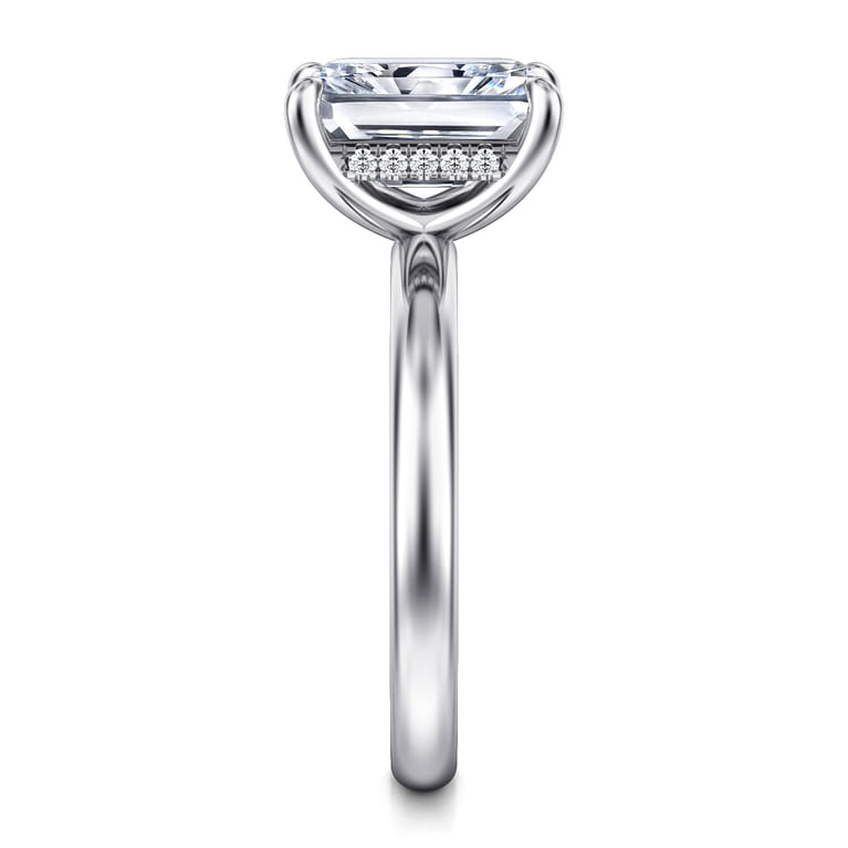 Peace - 14K White Gold Radiant Diamond and Engagement Ring - 0.07 ct - Shot 5