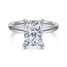 Peace - 14K White Gold Radiant Cut Diamond Engagement Ring - 0.08 ct
