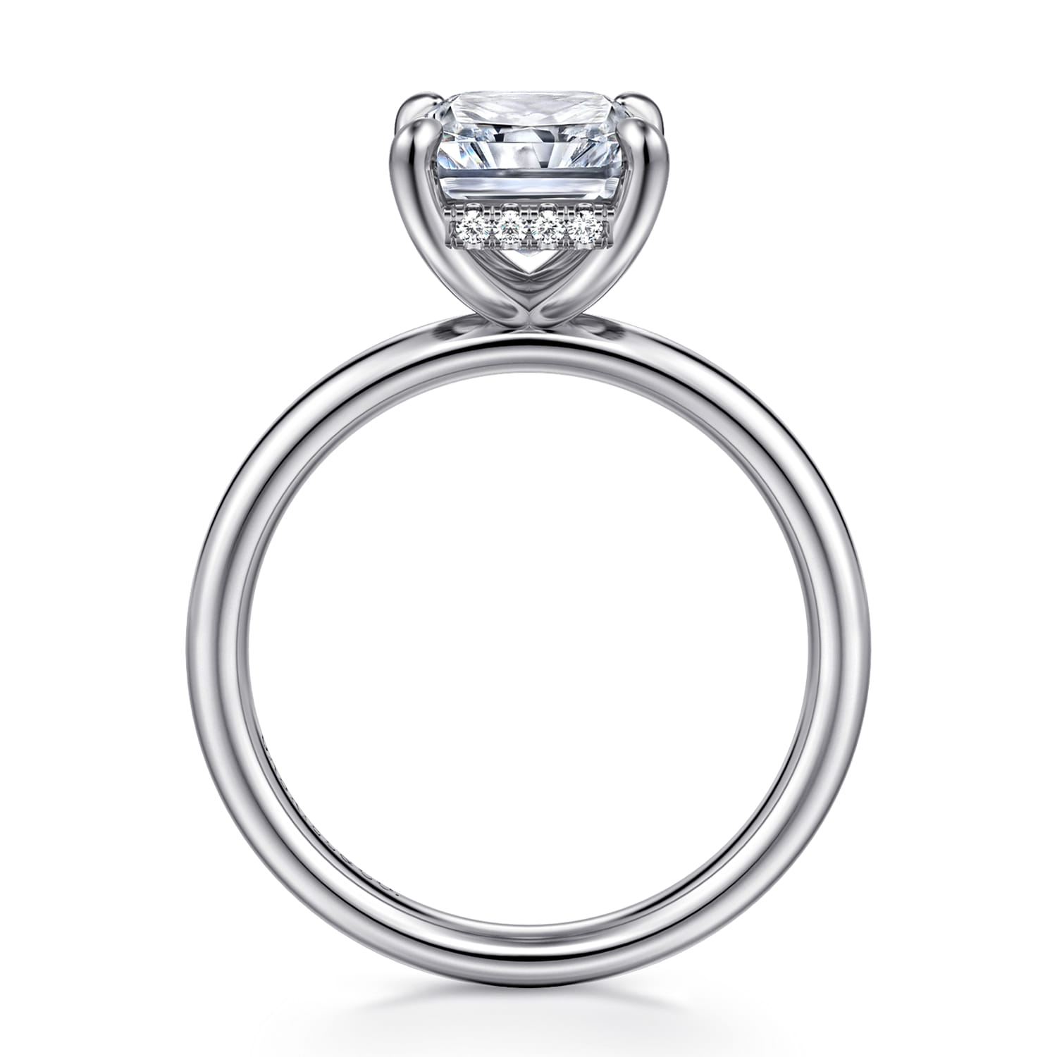 Peace - 14K White Gold Radiant Cut Diamond Engagement Ring - 0.08 ct - Shot 2