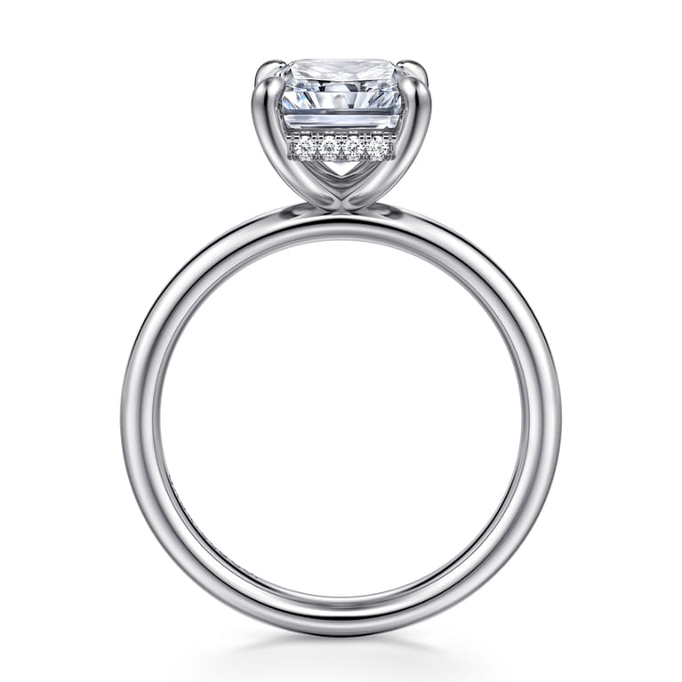 Peace - 14K White Gold Radiant Cut Diamond Engagement Ring - 0.08 ct - Shot 2