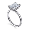 Peace - 14K White Gold Radiant Cut Diamond Engagement Ring - 0.08 ct