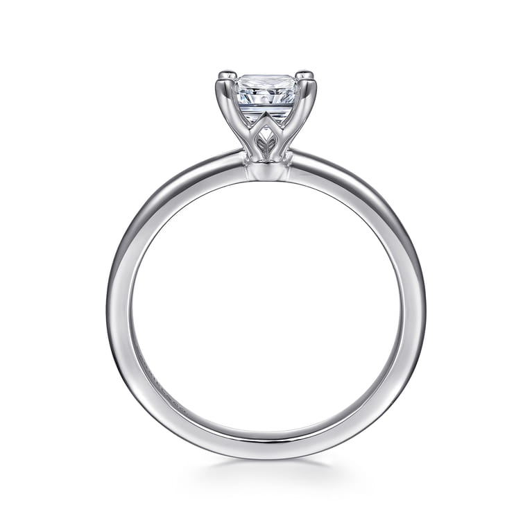 Ali - 14K White Gold Rectangular Radiant Cut Diamond Engagement Ring - Shot 2