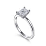 Ali - 14K White Gold Rectangular Radiant Cut Diamond Engagement Ring
