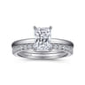 Ali - 14K White Gold Rectangular Radiant Cut Diamond Engagement Ring