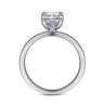 Paula - 14K White Gold Rectangular Radiant Cut Diamond Engagement Ring