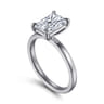 Paula - 14K White Gold Rectangular Radiant Cut Diamond Engagement Ring