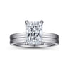 Paula - 14K White Gold Rectangular Radiant Cut Diamond Engagement Ring