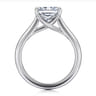 Larissa - 14K White Gold East West Rectangular Radiant Solitaire Engagement Ring