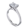 Larissa - 14K White Gold East West Rectangular Radiant Solitaire Engagement Ring
