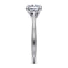 Larissa - 14K White Gold East West Rectangular Radiant Solitaire Engagement Ring