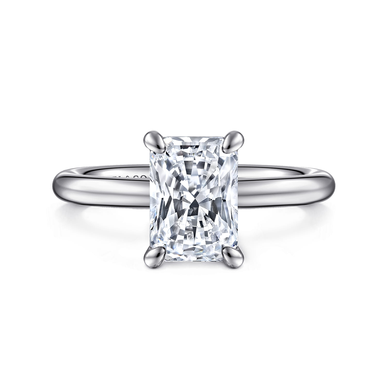 Lark - 14K White Gold Radiant Cut Solitaire Engagement Ring - Shot 1