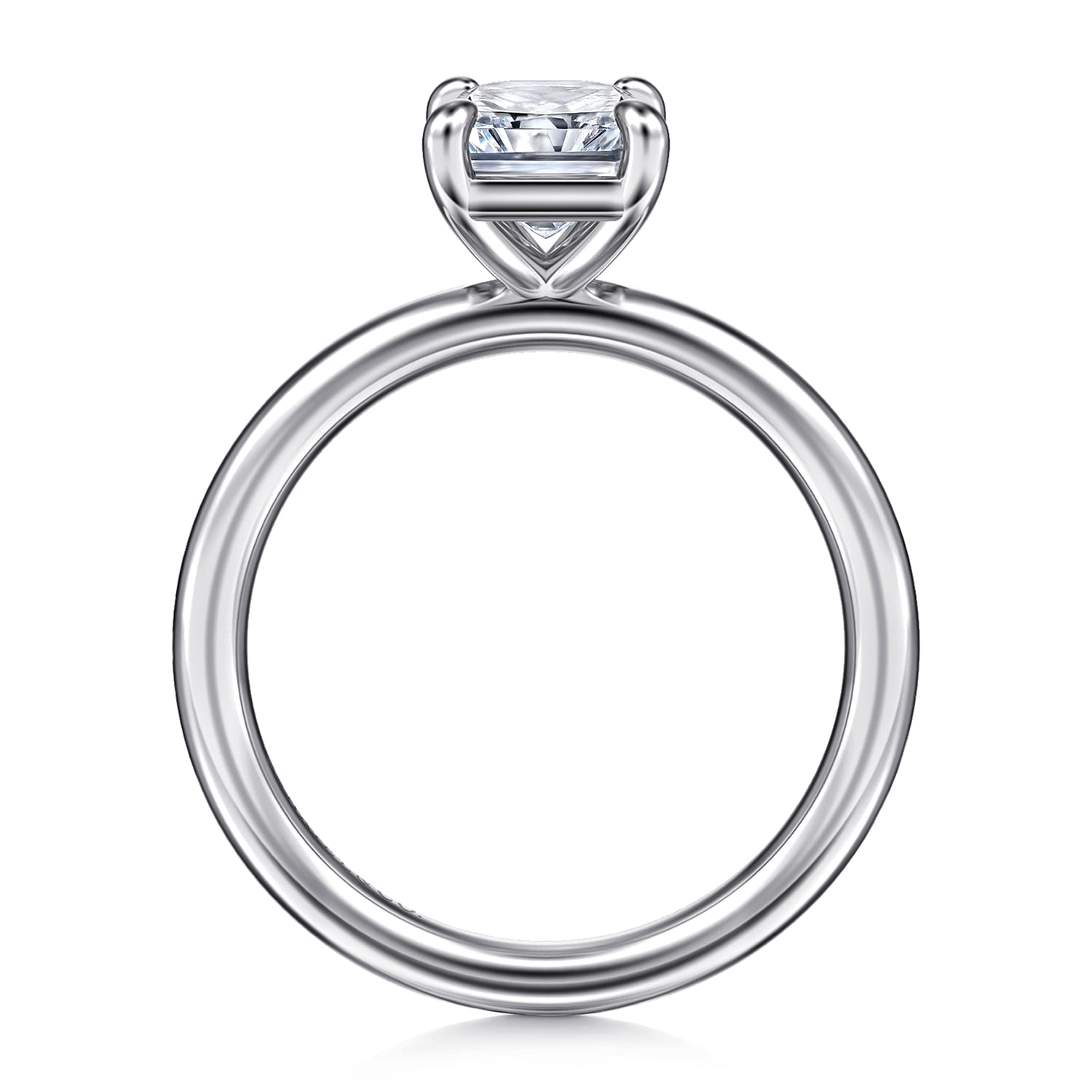 Lark - 14K White Gold Radiant Cut Solitaire Engagement Ring - Shot 2