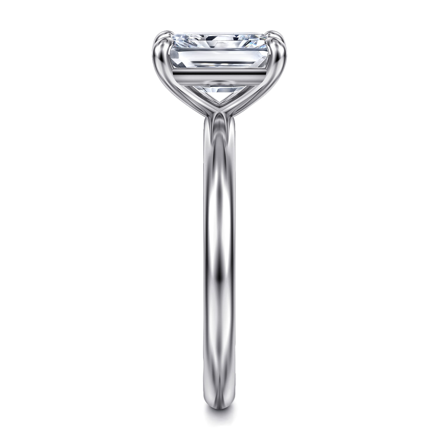Lark - 14K White Gold Radiant Cut Solitaire Engagement Ring - Shot 4