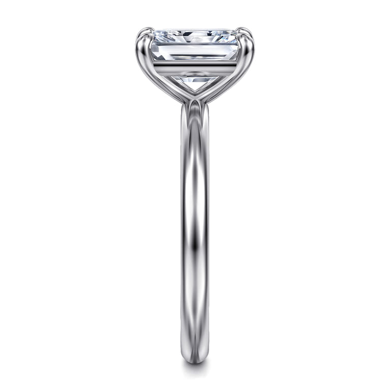 Lark - 14K White Gold Radiant Cut Solitaire Engagement Ring - Shot 4