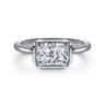 Linen - 14K White Gold East West and Bezel Prong Radiant Cut Diamond Engagement Ring