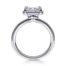 Linen - 14K White Gold East West and Bezel Prong Radiant Cut Diamond Engagement Ring