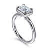 Linen - 14K White Gold East West and Bezel Prong Radiant Cut Diamond Engagement Ring