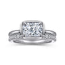 Linen - 14K White Gold East West and Bezel Prong Radiant Cut Diamond Engagement Ring