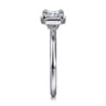 Linen - 14K White Gold East West and Bezel Prong Radiant Cut Diamond Engagement Ring
