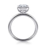 Linny - 14K White Gold Radiant Cut Bezel Set Diamond Engagement Ring