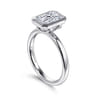 Linny - 14K White Gold Radiant Cut Bezel Set Diamond Engagement Ring