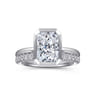 Linny - 14K White Gold Radiant Cut Bezel Set Diamond Engagement Ring