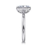 Linny - 14K White Gold Radiant Cut Bezel Set Diamond Engagement Ring