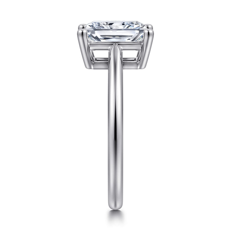 Anushka - 14K White Gold Radiant Cut Solitaire Diamond Engagement Ring - Shot 4