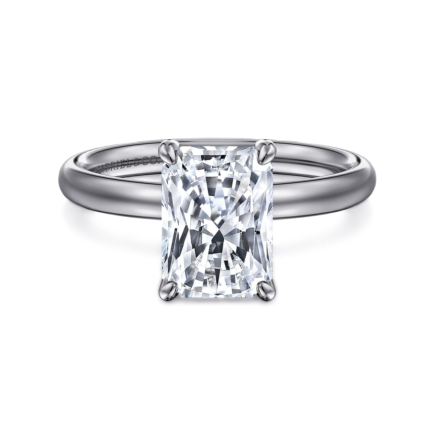 Unite - 14K White Gold Radiant Cut Solitaire Diamond Engagement Ring - Shot 1