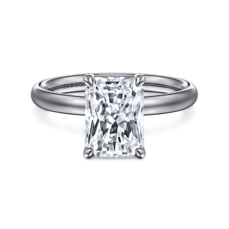 Unite - 14K White Gold Radiant Cut Solitaire Diamond Engagement Ring - Shot 1