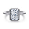 Brooke - 14K White Gold Radiant Cut Bezel Set Solitaire Diamond Engagement Ring