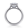 Brooke - 14K White Gold Radiant Cut Bezel Set Solitaire Diamond Engagement Ring