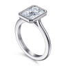 Brooke - 14K White Gold Radiant Cut Bezel Set Solitaire Diamond Engagement Ring