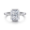 Brooke - 14K White Gold Radiant Cut Bezel Set Solitaire Diamond Engagement Ring
