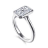 Brooke - 14K White Gold Radiant Cut Bezel Set Solitaire Diamond Engagement Ring