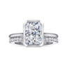Brooke - 14K White Gold Radiant Cut Bezel Set Solitaire Diamond Engagement Ring