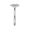 Brooke - 14K White Gold Radiant Cut Bezel Set Solitaire Diamond Engagement Ring