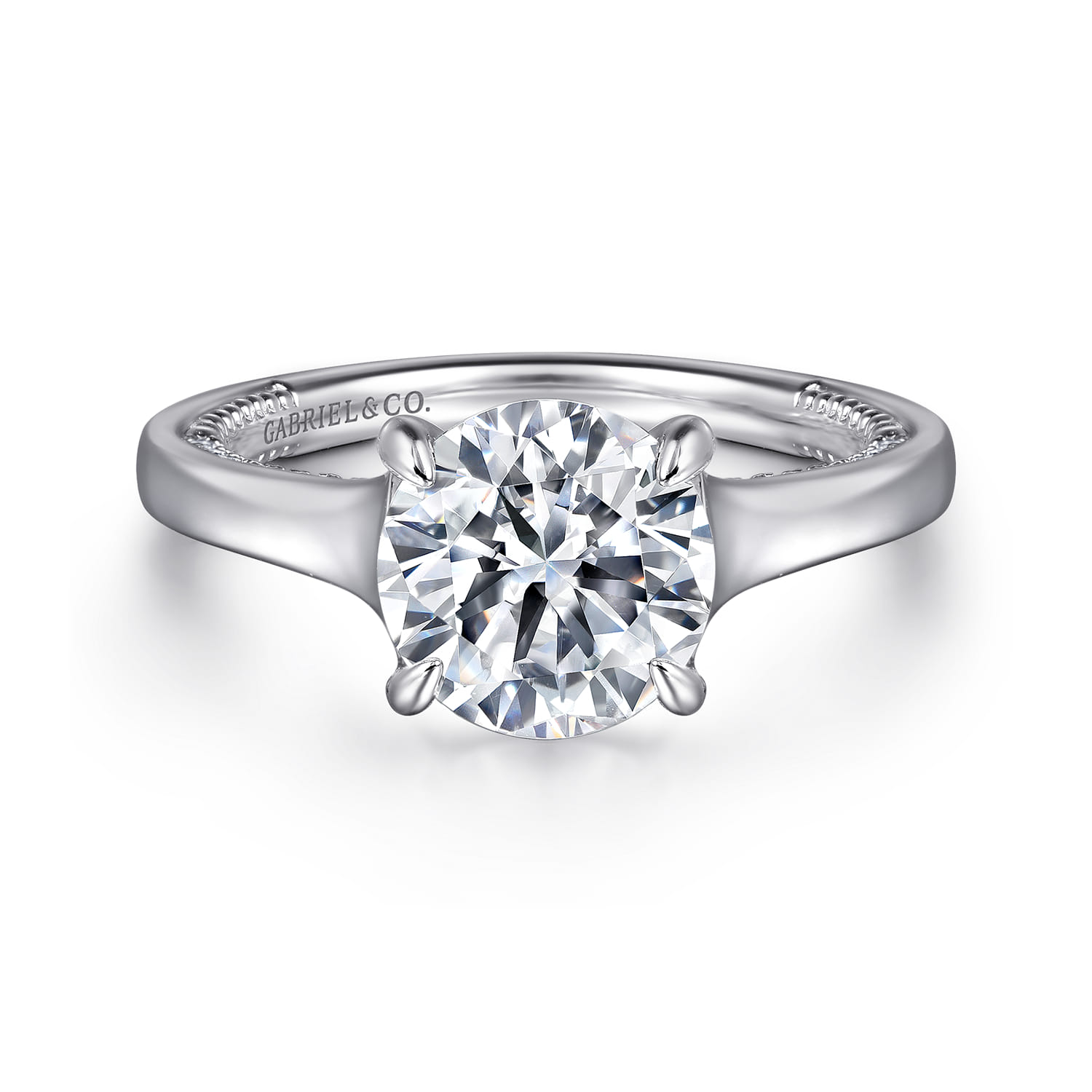 Gia - 14K White Gold Round Diamond Engagement Ring - 0.25 ct - Shot 1