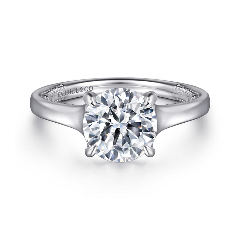 Gia - 14K White Gold Round Diamond Engagement Ring - 0.25 ct - Shot 1