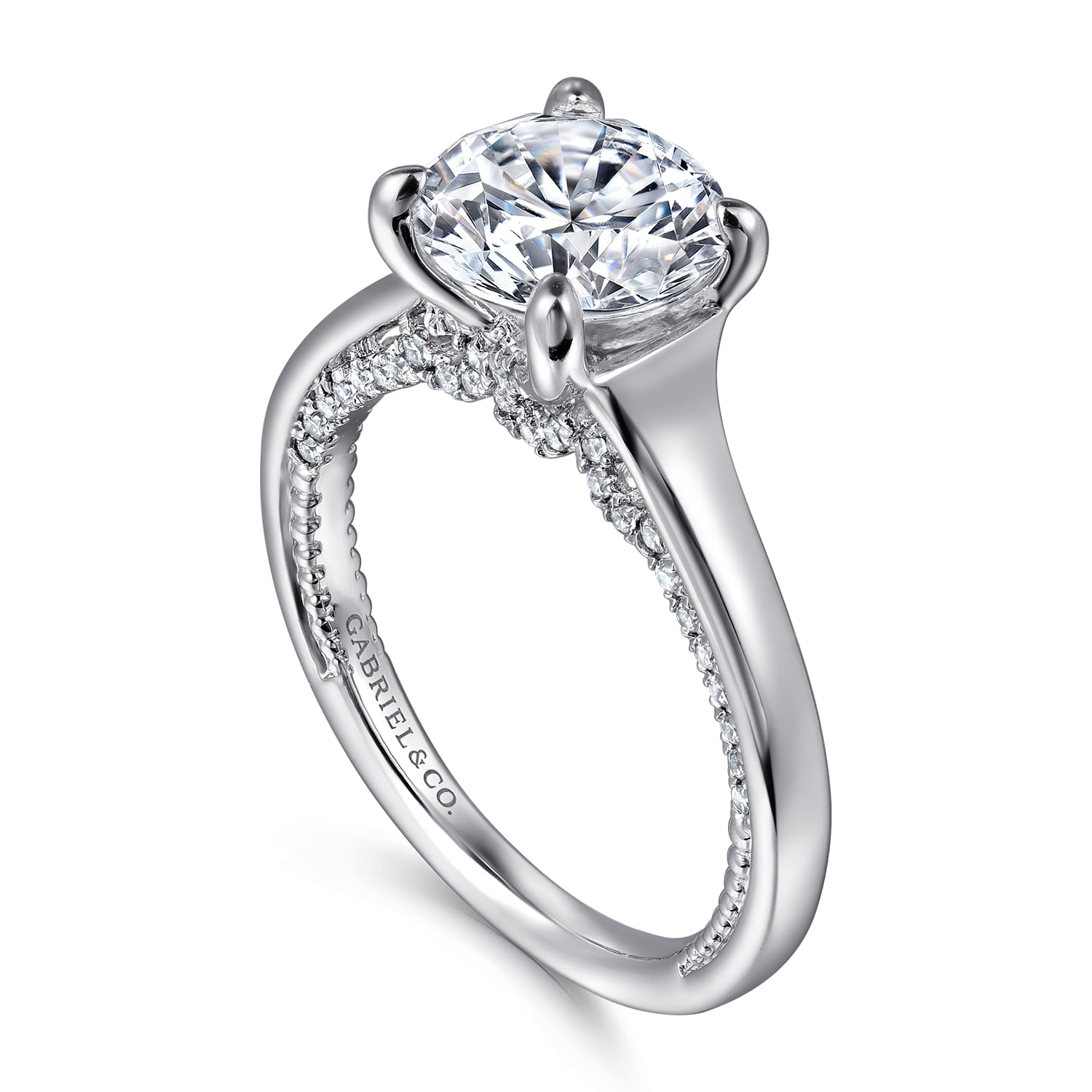 Gia - 14K White Gold Round Diamond Engagement Ring - 0.25 ct - Shot 3