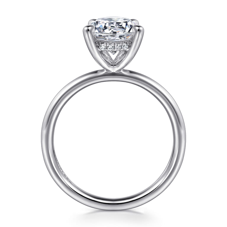 Elia - 14K White Gold Solitaire Round Diamond Engagement Ring - 0.07 ct - Shot 2