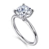 Elia - 14K White Gold Solitaire Round Diamond Engagement Ring - 0.07 ct