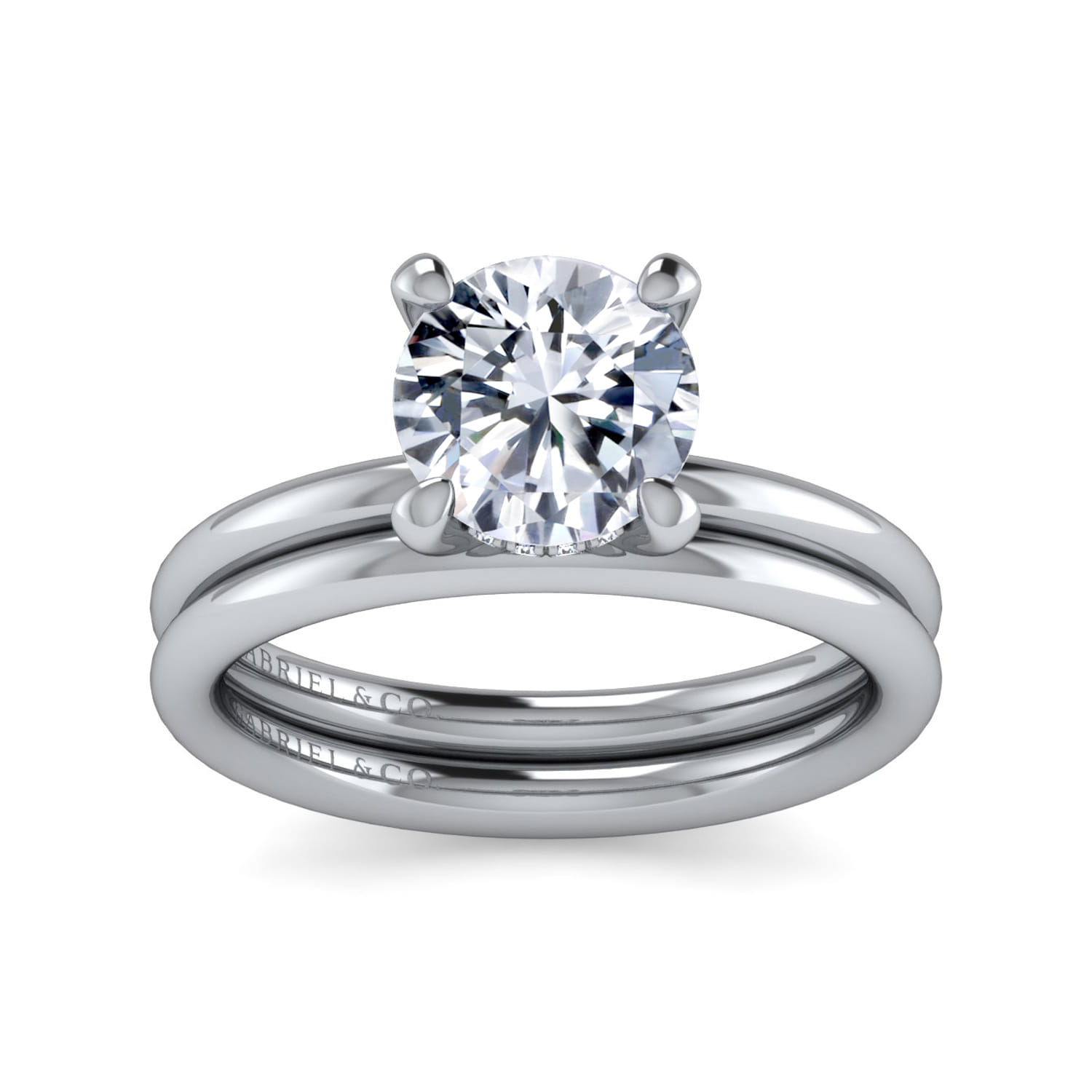 Elia - 14K White Gold Solitaire Round Diamond Engagement Ring - 0.07 ct - Shot 4