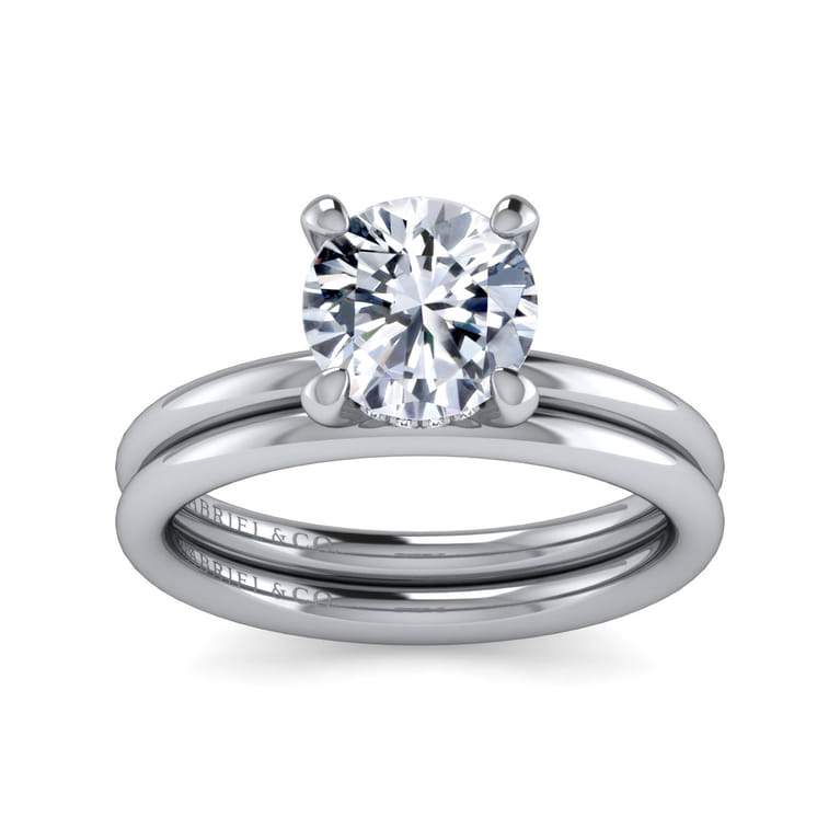Elia - 14K White Gold Solitaire Round Diamond Engagement Ring - 0.07 ct - Shot 4
