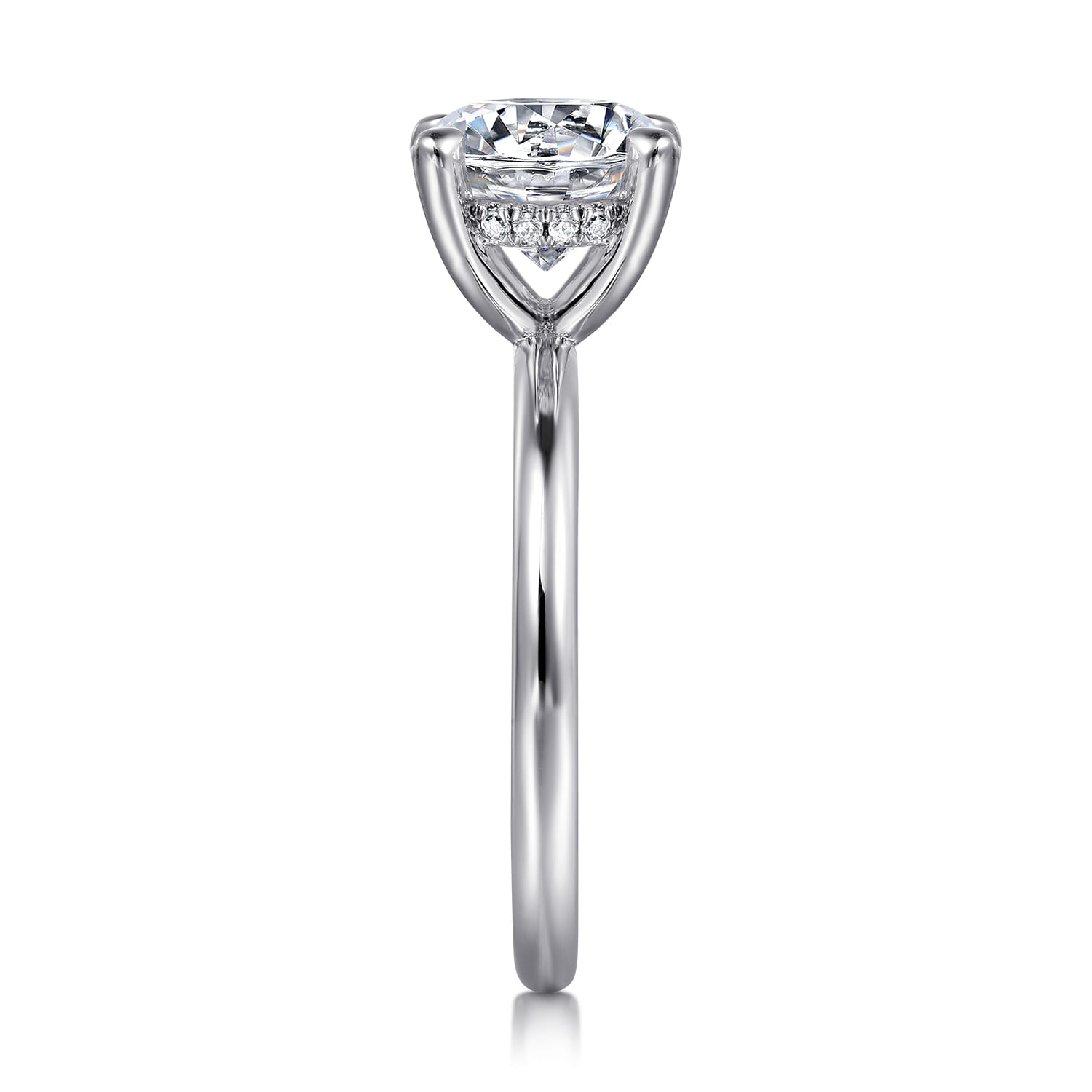 Elia - 14K White Gold Solitaire Round Diamond Engagement Ring - 0.07 ct - Shot 5